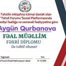 Fəal müəllim fəxri diplomu