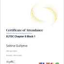 Certificate of Attendance ELTOC Chapter 8 Block 1