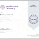 Northwestern Universetinin(ABŞ) rəsmi sertifikatı