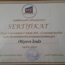Sertifikat İradə Əliyeva ingilis dili müəllimi