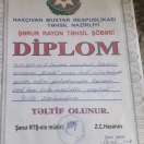 Naxçıvan Dövlət Universiteti Bakalavr diplomu