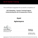 IELTS - speaking TTP certificate