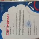 СЕРТИФИКАТ подтверждает, что успешно и в полном объёме прошла обучение по дополнительной и образовательной программе на русском языке «Русская литература в призме поликультурного воспитания личности» (72 ч.) на базе Центра открытого образования на русском