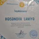 5 saylı orta məktəbdə pedaqoji internatura fəaliyyətində fəallığına görə sertifikat