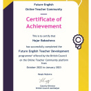 British Council təlimini yüksək nəticə ilə başa vurduğu üçün