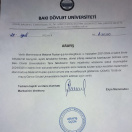 Diplom sənədləşmə mərhələsindədir. Təhsilimi uğurla bitirdiyimi təsdiqləyən rəsmi arayış mövcuddur (yuxarıda baxa bilərsiniz).