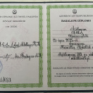 Azərbaycan Dillər Universiteti bakalavr diplomu