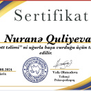 Xətt təlimi (Hüsnxət) üzrə sertifikat