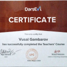 Сертификат преподавателя курсов Ders Evi